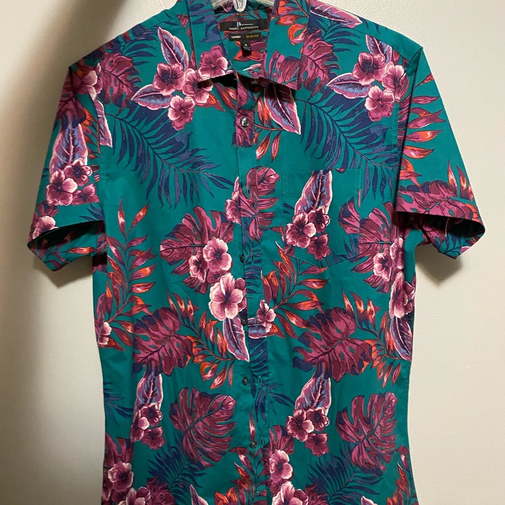 Blue and Purple Hawaiian Shirt